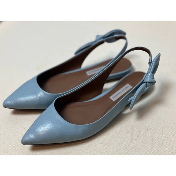 Tabitha Simmons Blue Slingback Bow Flats Sz. 36 (US 5.5) - Picture 2 of 9